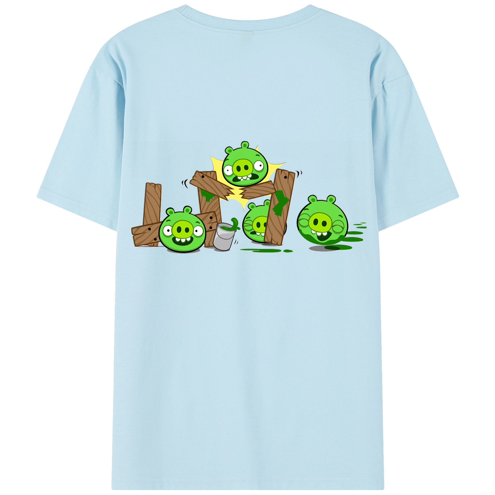 （画像用） Angry Birds アングリーバード 綿100％半袖Tシャツ（背面プリント）